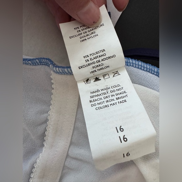 Jantzen One Piece Swimsuit Blue Removable Soft Cup Size 16 - Picture 6 of 11